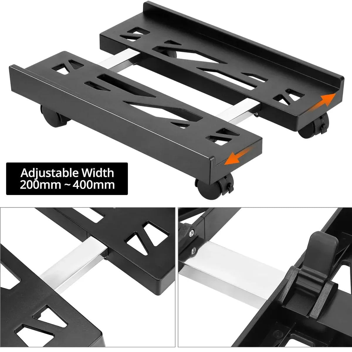 Computer Host Telescopic Bracket Base Chassis Tray Pulley Heightening Rack - White