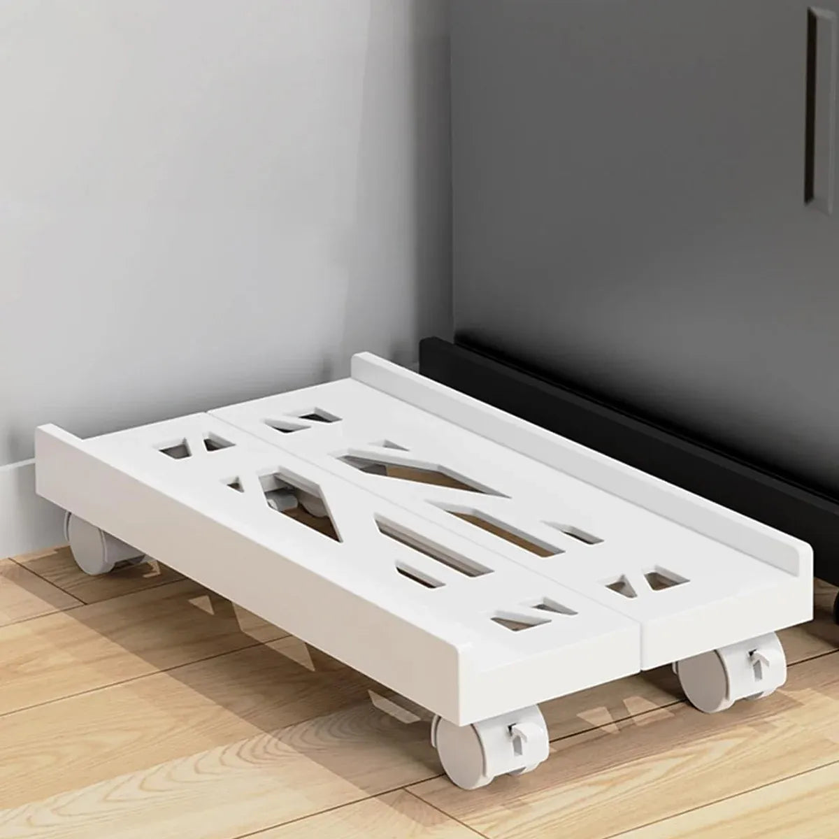 Computer Host Telescopic Bracket Base Chassis Tray Pulley Heightening Rack - White