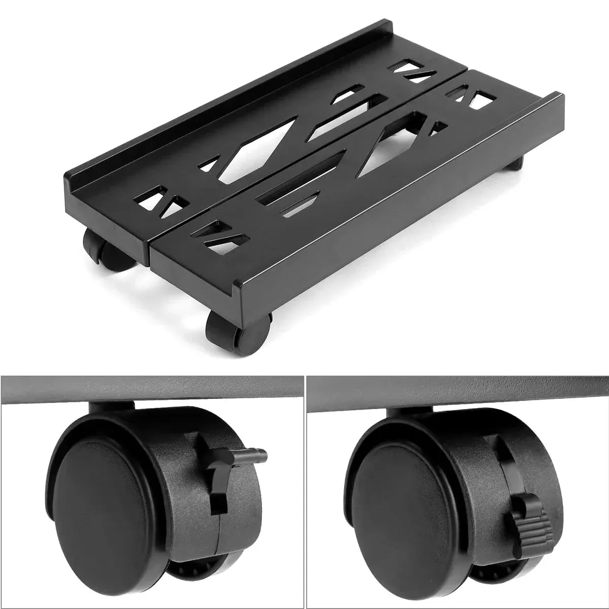 Computer Host Telescopic Bracket Base Chassis Tray Pulley Heightening Rack - White