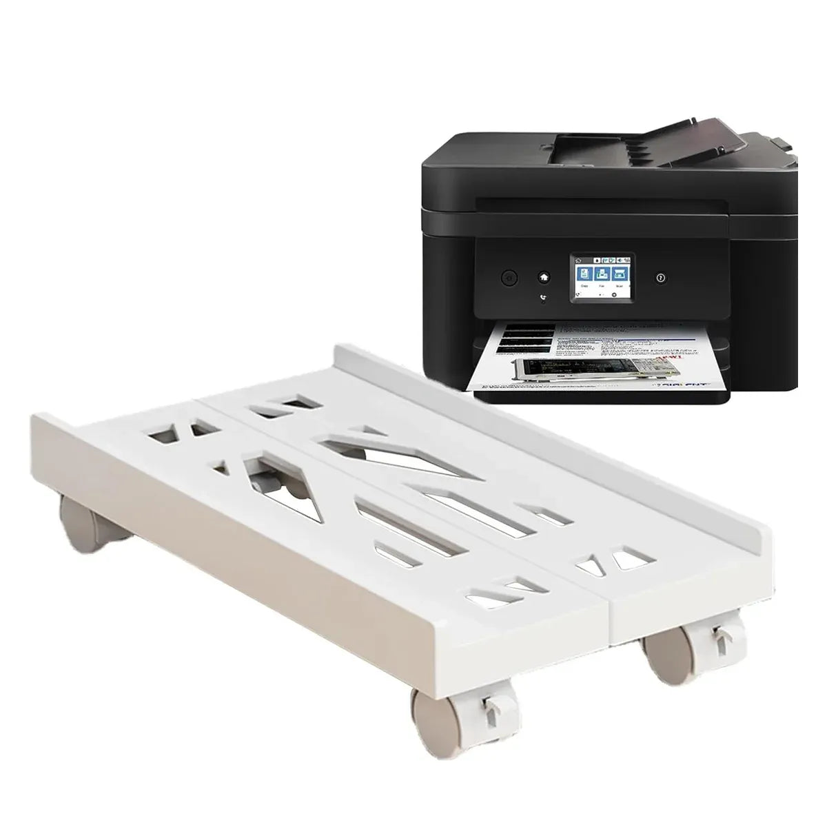Computer Host Telescopic Bracket Base Chassis Tray Pulley Heightening Rack - White
