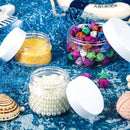 10pcs Transparent Wide Mouth Cream Dispenser White Lid Bottle Plastic Jar - 40ml