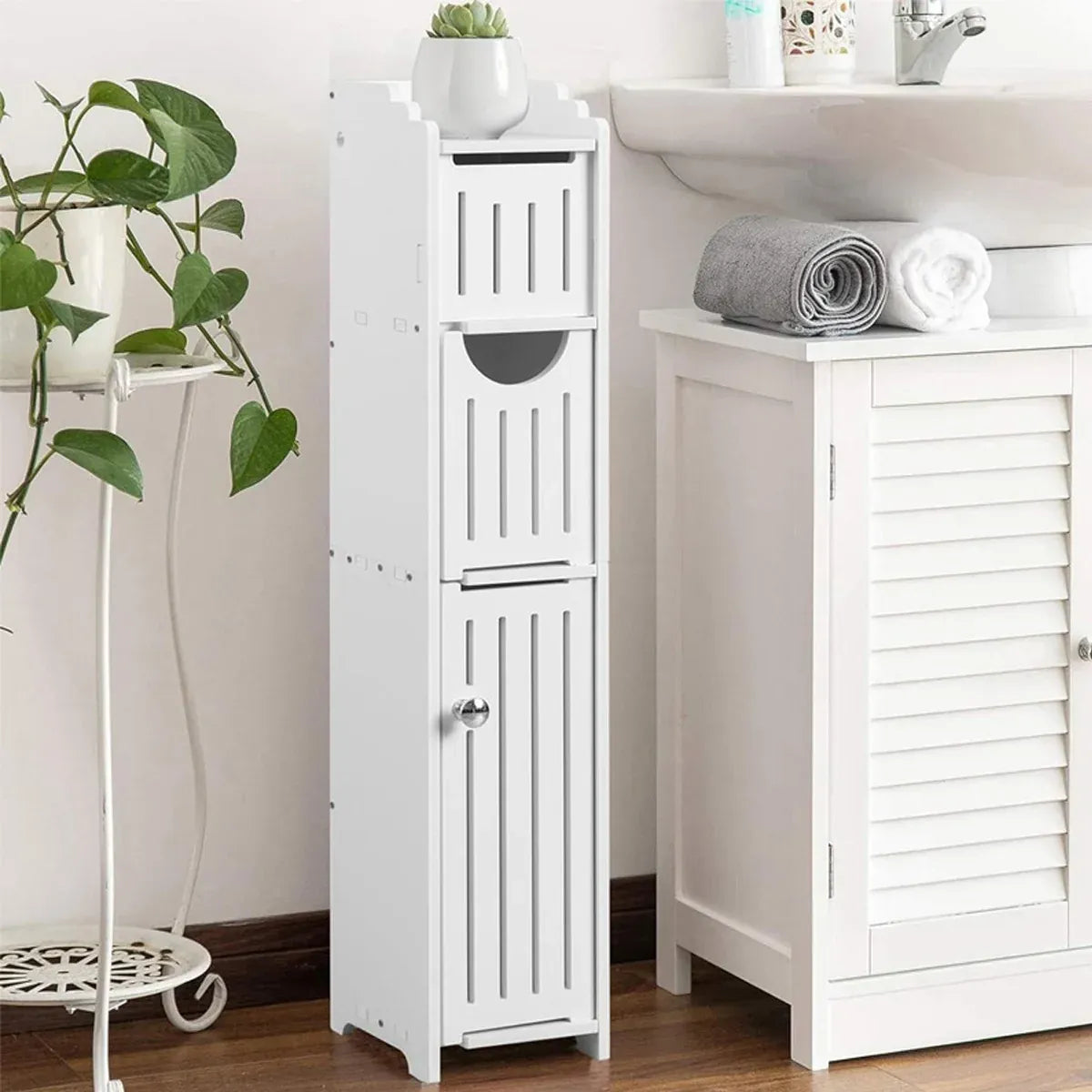 Bathroom Gap Shelf Multi-layer Storage Cabinet Toilet Organizer Restroom Rack