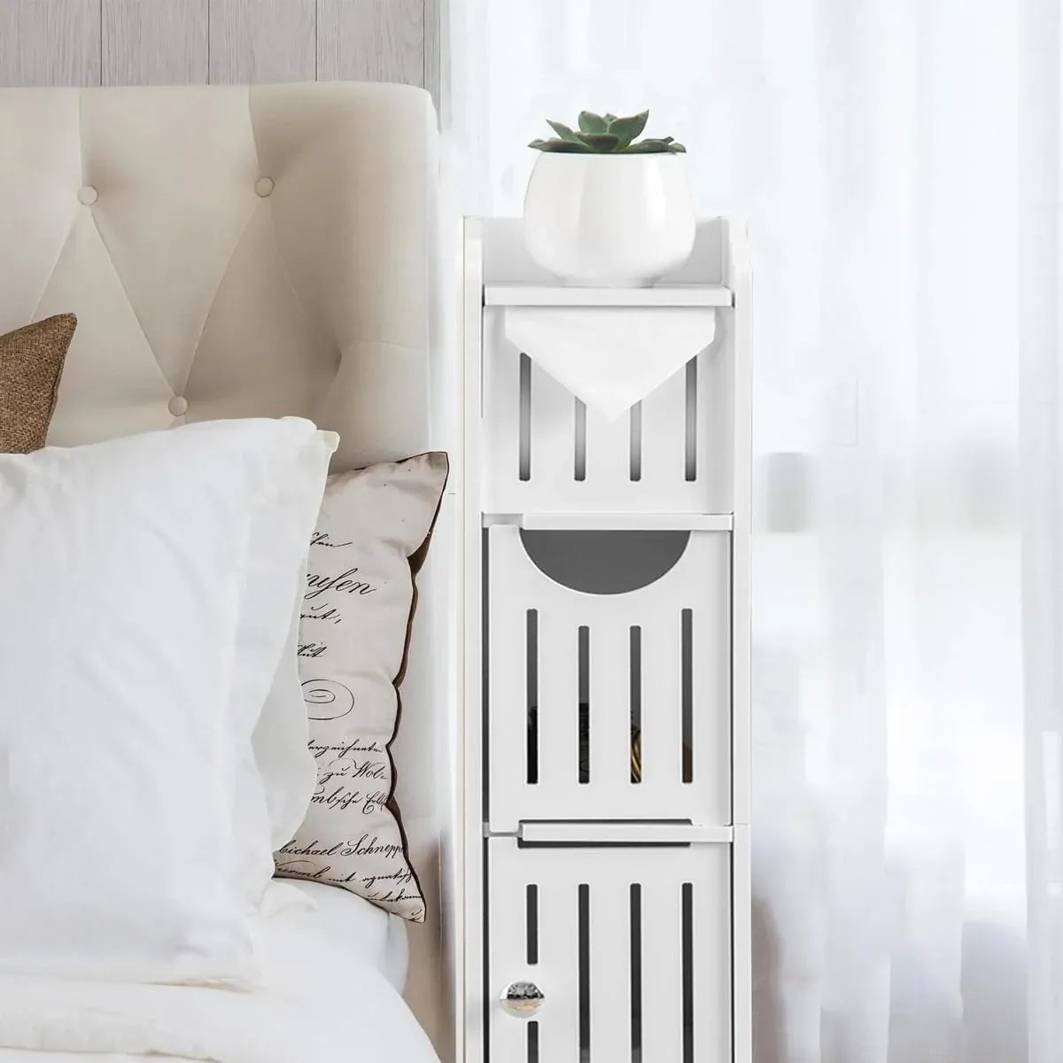 Bathroom Gap Shelf Multi-layer Storage Cabinet Toilet Organizer Restroom Rack