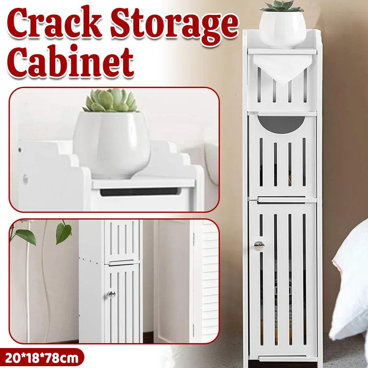 Bathroom Gap Shelf Multi-layer Storage Cabinet Toilet Organizer Restroom Rack