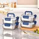 1800ml Portable Square Lunch Box Sealed Crisper Refrigerator Storage Container