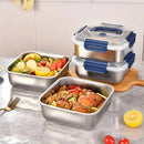 1800ml Portable Square Lunch Box Sealed Crisper Refrigerator Storage Container