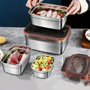 3500ml Stainless Steel Lunch Box Food Storage Container Meal Prep Crisper