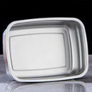 Square 304 Stainless Steel Crisper Box with Lid Large Capacity Lunch Box Storage