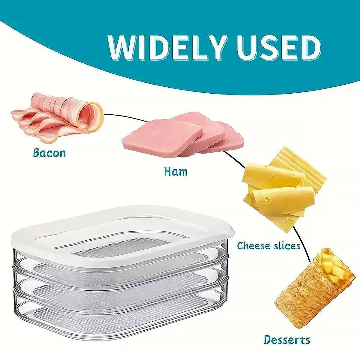 Food Grade Transparent Plastic Freezer Storage Box With Lid For Kitchen Fridge