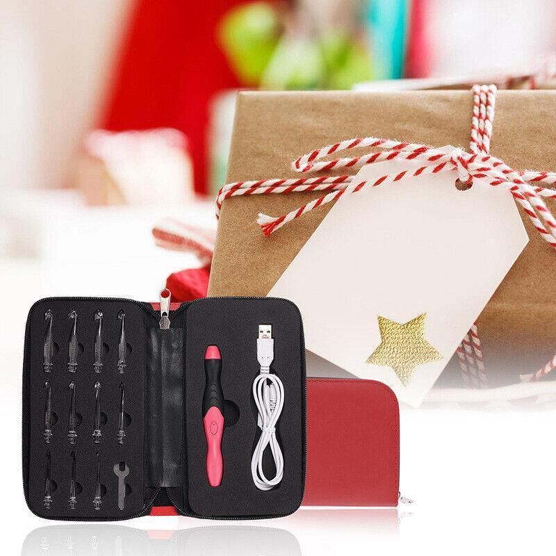 11 In 1 Led Light Up Crochet Hooks Set - Pink