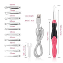 11 In 1 Led Light Up Crochet Hooks Set - Red
