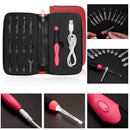 11 In 1 Led Light Up Crochet Hooks Set - Red