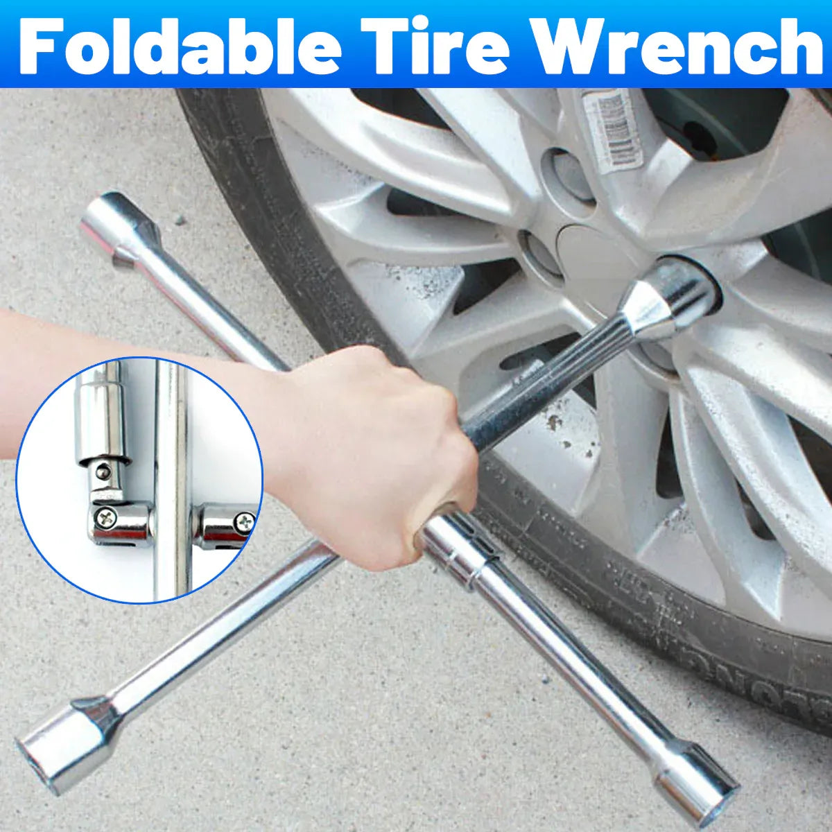 Foldable Tire Wrench Set Carbon Steel For Car SUV Truck Auto Repair Tool Kit