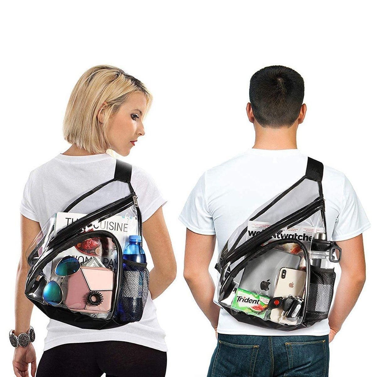 Transparent PVC Waterproof Backpack Crossbody Bag Casual Travel Shoulder Bag