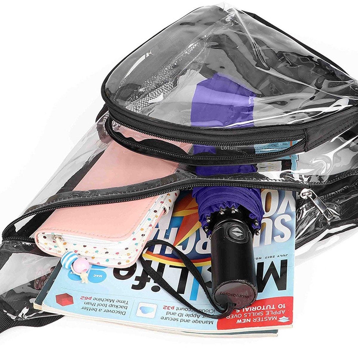 Transparent PVC Waterproof Backpack Crossbody Bag Casual Travel Shoulder Bag