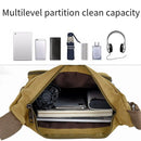Multi Layer Canvas Crossbody Bag Casual Shoulder Bag for Travel Messenger Bag - Green