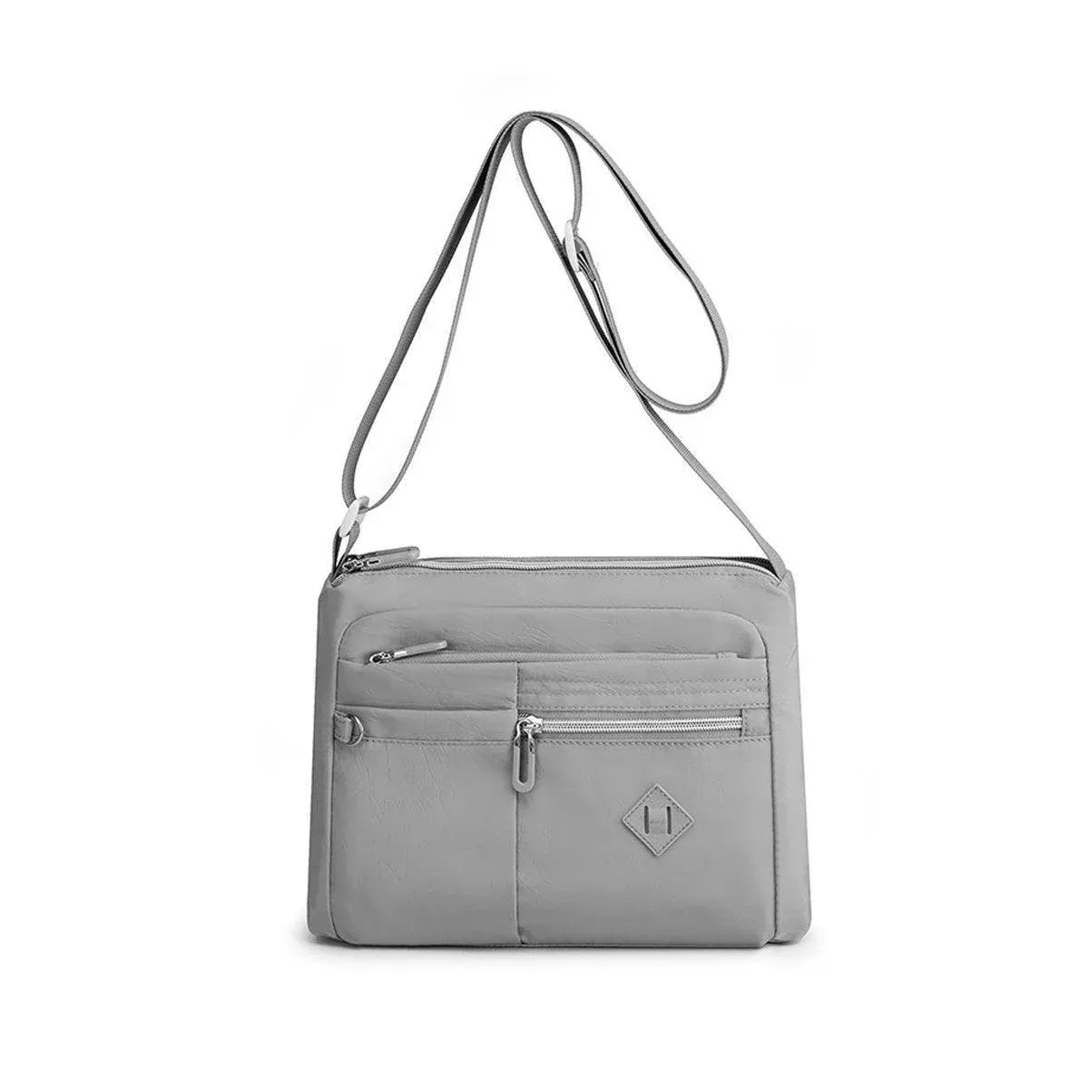 Ladies Large Capacity Crossbody Bag Single Shoulder Small Square Bag Handbag - Grey