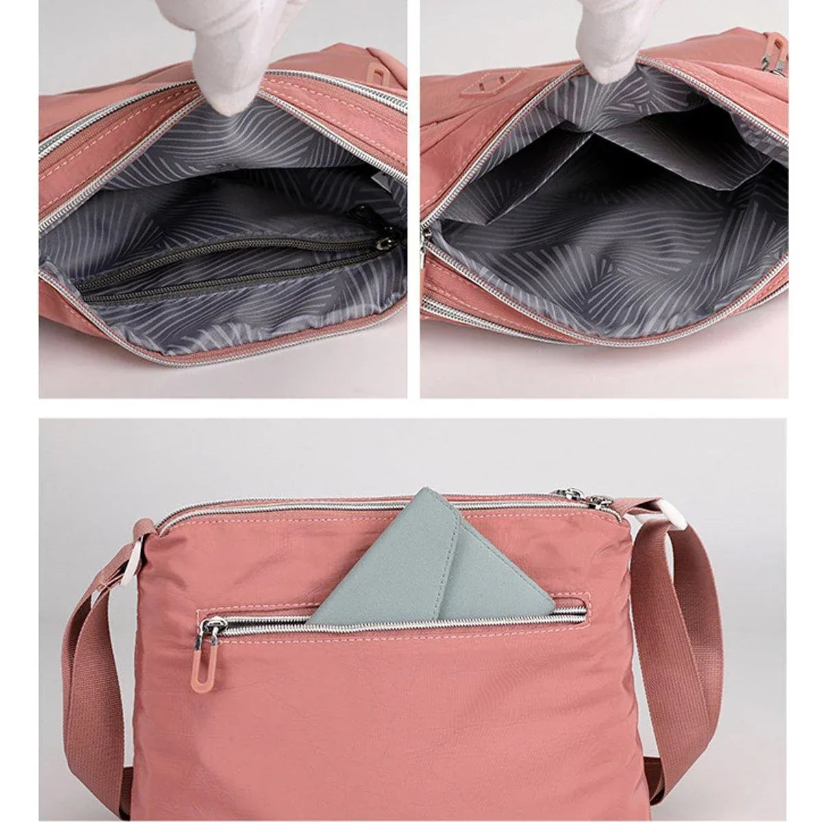 Ladies Large Capacity Crossbody Bag Single Shoulder Small Square Bag Handbag - Grey