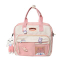 Kawaii Crossbody School Bag for Girls Large Capacity Kawaii Bag With Kawaii Pin