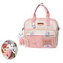 Kawaii Crossbody School Bag for Girls Large Capacity Kawaii Bag With Kawaii Pin