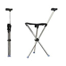 Stainless Steel Walking Stick with Seat Folding Cane Chair for Travel and Outdoor Use
