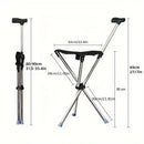 Foldable Walking Cane Chair with Seat Lightweight Portable Mobility Aid for Outdoor Use