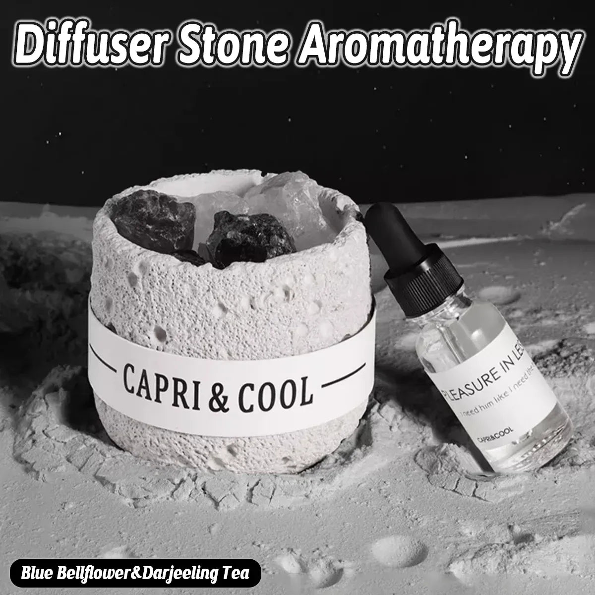 Crystal Stone Oil Diffuser Passive Aromatherapy Set White Natural Bedroom Decor - Blue Bellflower