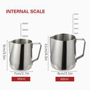 Stainless Steel Latte Art Cup 350ml 600ml Milk Frothing Pitcher Coffee Barista - 350ml