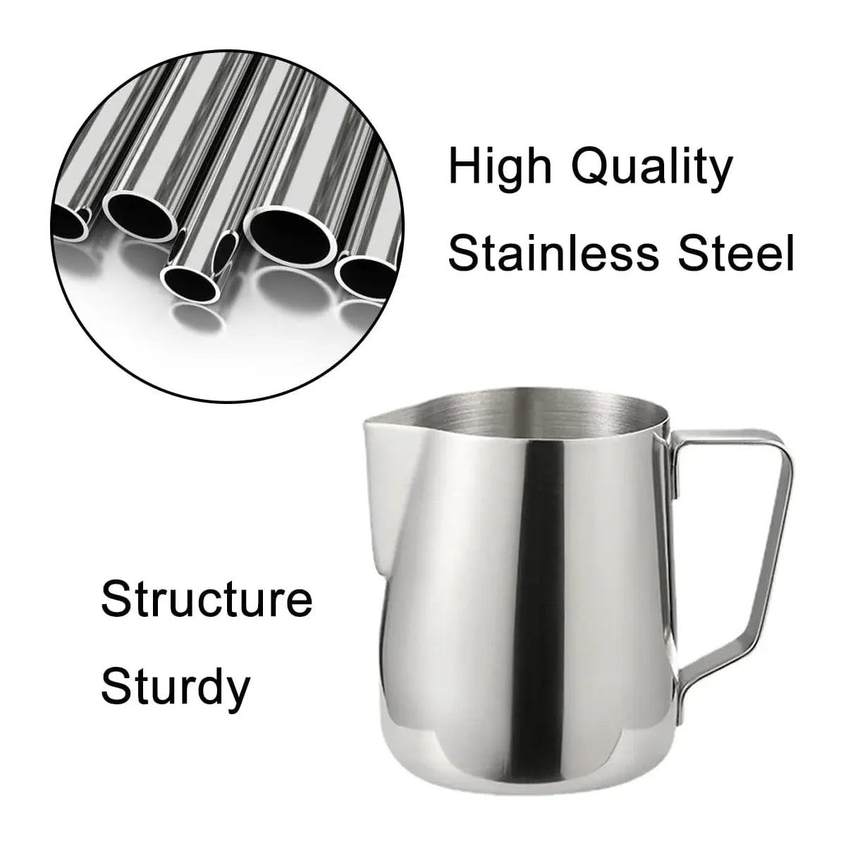 Stainless Steel Latte Art Cup 350ml 600ml Milk Frothing Pitcher Coffee Barista - 350ml