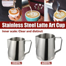 Stainless Steel Latte Art Cup 350ml 600ml Milk Frothing Pitcher Coffee Barista - 600ml