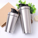 500/750ML Stainless Steel Protein Blender Shaker Cup Bottle Mixed Water Sport - 750ml