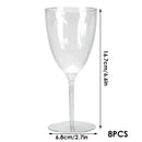 8-Piece 210 mL Plastic Wine Cup Set