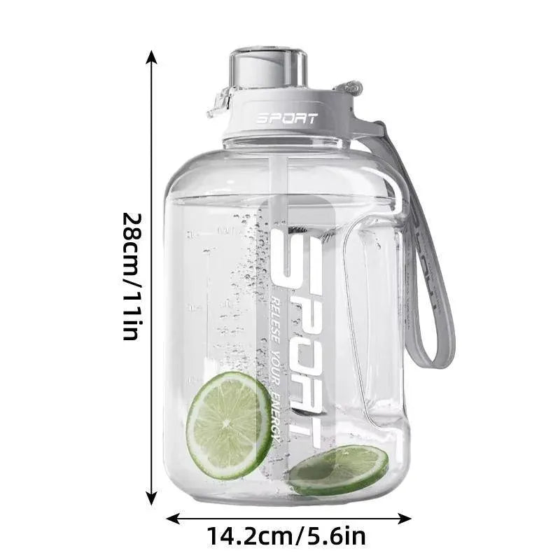 Large Capacity Water Cup Fitness Sports Water Bottle for Gym Outdoor Activities - Black
