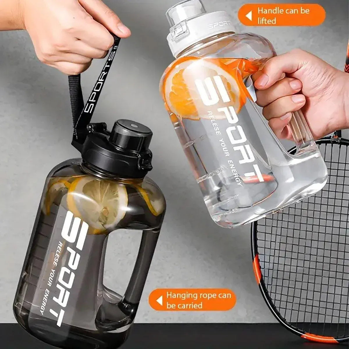 Large Capacity Water Cup Fitness Sports Water Bottle for Gym Outdoor Activities - Black