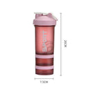Powder Milkshake Drink Cup Sport Water Bottle 500Ml 3 Tier Protein Shaker Pill - Green