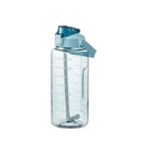 2L Water Bottle Straw Cup Motivational Drink Flask With Time Markings Sports Gym - Green
