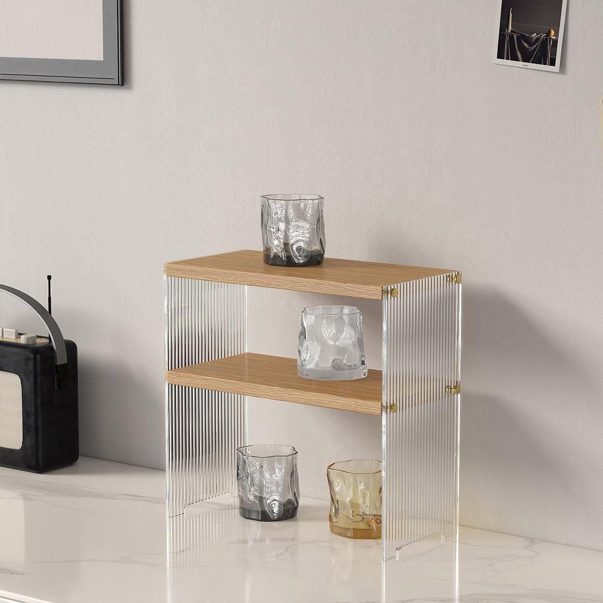 Acrylic Desktop Cup Holder Multi-Purpose Portable Storage Organizer For Home - White