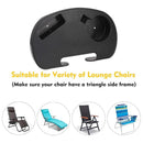 2pcs Clip On Side Table Tray Cup Holder For Sun Lounger Camping Chair Outdoor
