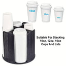 Paper Cup Holder Organizer Swivel Compartment Cup Picker Drink Storage Stand - Grey
