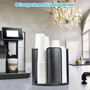 Paper Cup Holder Organizer Swivel Compartment Cup Picker Drink Storage Stand - Grey
