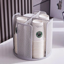 Paper Cup Holder Organizer Swivel Compartment Cup Picker Drink Storage Stand - Grey
