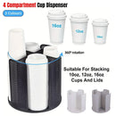 Paper Cup Holder Organizer Swivel Compartment Cup Picker Drink Storage Stand - Grey