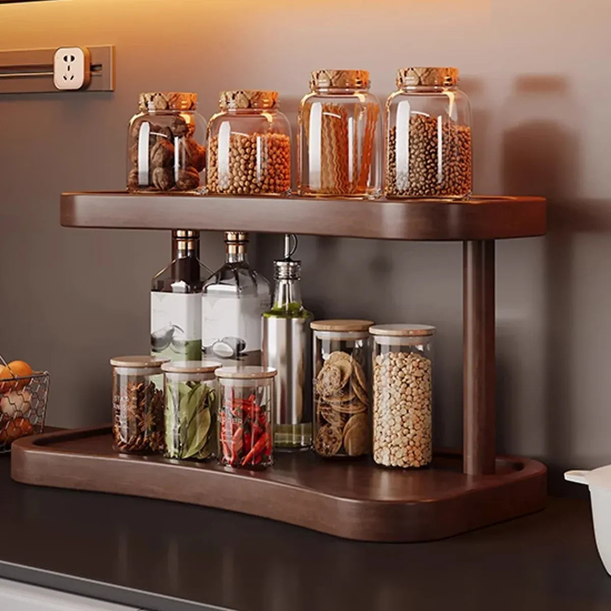 2 Tier Cup Holder Storage Rack Countertop for Kitchen Mugs Teacups Organizer