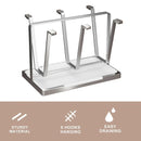 Drying Stainless Steel Cup Holder 6 Hook for Coffee Mug Glass Bottle Cup Durable