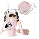 Portable Cup Sleeve Drink Holder Reusable Water Bottle Carrier Travel Bag - Beige