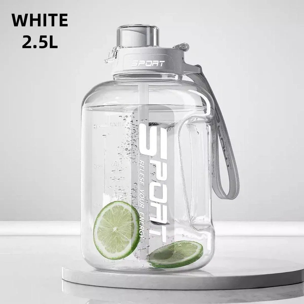 Large Capacity Water Cup Fitness Sports Water Bottle for Gym Outdoor Activities - White