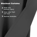 2pcs Semi Blackout Curtain Fabric Solid Colour Home Decor Drapes for Living Room - Black - 132x244cm