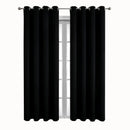 2pcs Semi Blackout Curtain Fabric Solid Colour Home Decor Drapes for Living Room - Black - 132x244cm