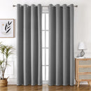 2pcs Semi Blackout Curtain Fabric Solid Colour Home Decor Drapes for Living Room - Black - 132x244cm