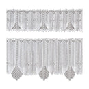White Lace Window Curtain Short Tier Panel for Kitchen Bathroom